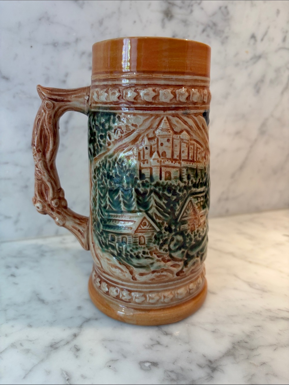 Vintage Ceramic Stein in Pink and Brown Japan - Picture 2 of 8